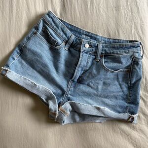 High Rise OG Straight Denim Cutoff Shorts